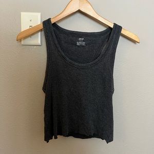 Aerie cropped slouchy dark grey tank